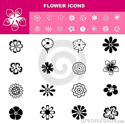 Flower icon set Vector Illustration