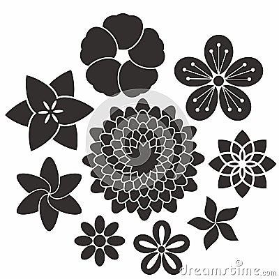 Flower. Icon Set Vector Illustration