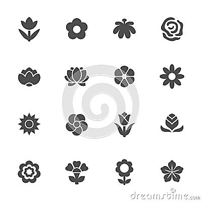 Flower icon set . Vector Illustration Vector Illustration