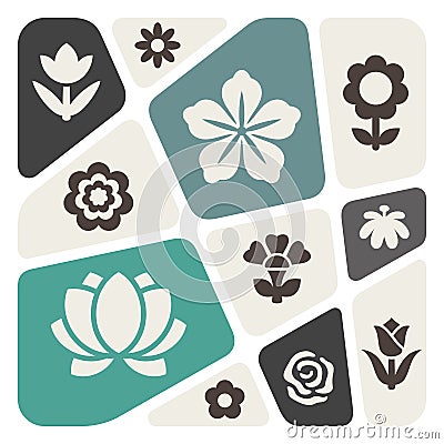 Flower icon set Vector Illustration