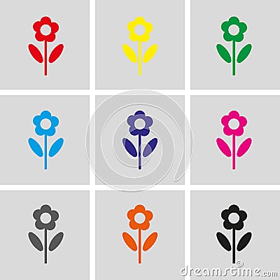 Flower icon stock vector illustration flat design Vector Illustration