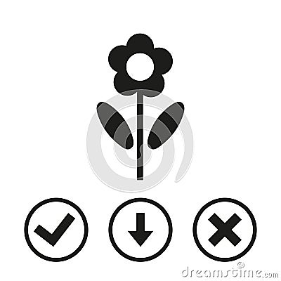 Flower icon stock vector illustration flat design Vector Illustration