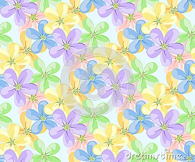 Flower Icons for Seamless pattern Vector Illustration
