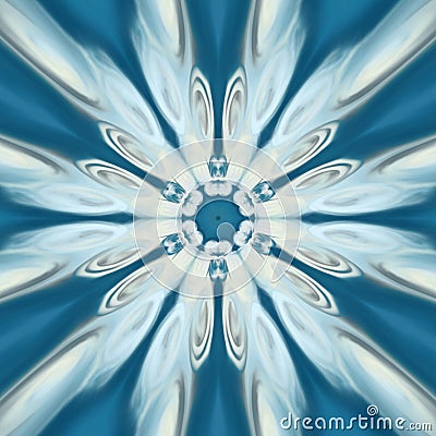 flower kaleidoscope blues and white pattern background expolosion Stock Photo
