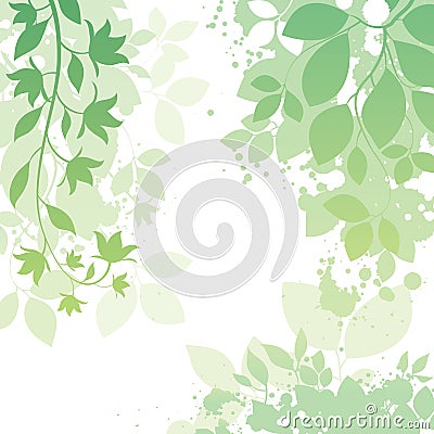 Flower and Leaf Background Vector Illustration