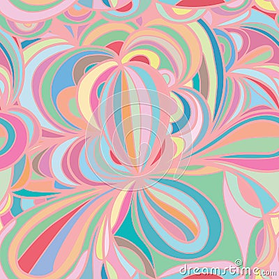 Flower leaf circle pastel seamless pattern Vector Illustration