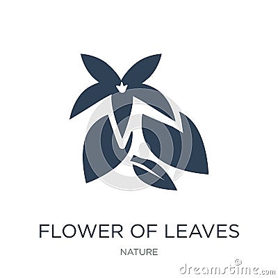 flower of leaves icon in trendy design style. flower of leaves icon isolated on white background. flower of leaves vector icon Vector Illustration