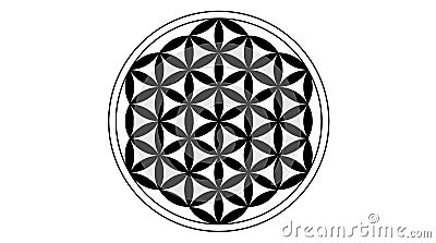 Flower of life Black Vector Illustration