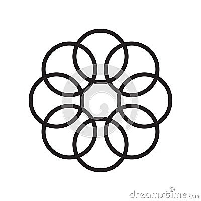 Flower of life icon vector sign and symbol isolated on white background, Flower of life logo concept Vector Illustration