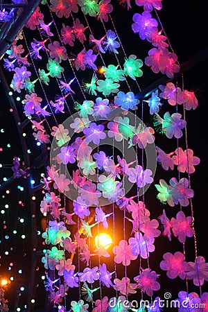 Flower light in the night. Stock Photo