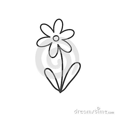 Flower line icon. Outline vector sign. Beautiful flower in black and white. Vector Illustration