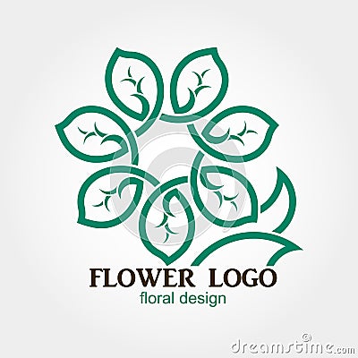 Flower Logo, Abstract, Geometric shape, Business Vector Illustration