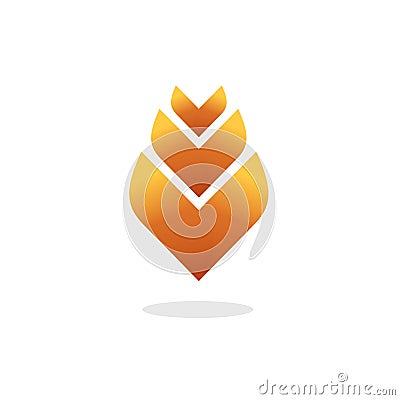 Flower logo vector illustration, elegant gradient golden abstract leaf symbol, beauty modern logotype template design Vector Illustration