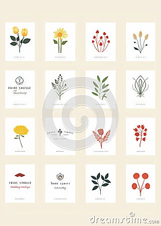 Flower logos Stock Photo