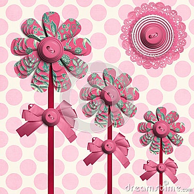 Flower Lolly over Polka Dots Stock Photo