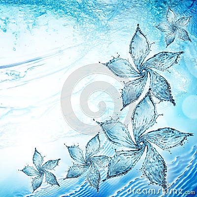 Flower made of water splash Stock Photo