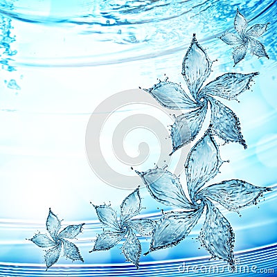 Flower made of water splash Stock Photo