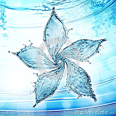 Flower made of water splash Stock Photo