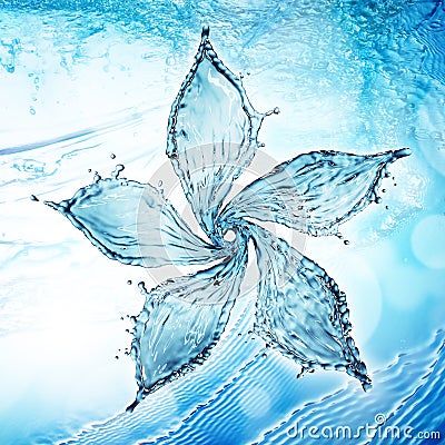 Flower made of water splash Stock Photo