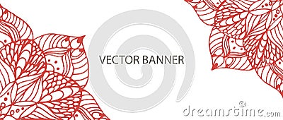 Flower mandala banner Vector Illustration