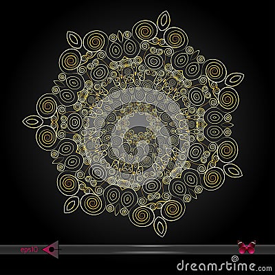 Flower Mandala. Vintage decorative elements. Oriental pattern, illustration Cartoon Illustration
