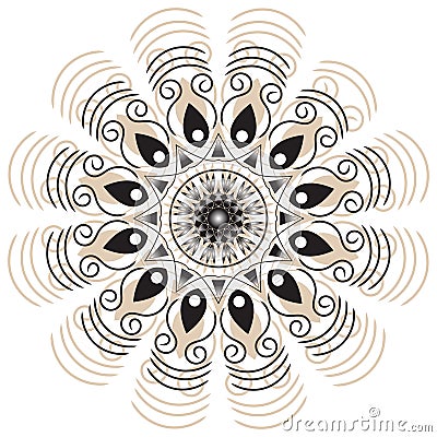 Flower Mandala. Vintage decorative elements. Oriental pattern, illustration. Islam, Arabic, Indian, moroccan,spain, turkish Cartoon Illustration