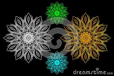 Flower Mandala, Vintage decorative elements, Vector Illustration