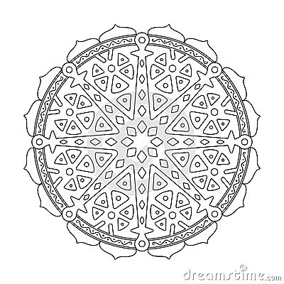 Flower Mandalas. Geometric Round indian ornament Pattern. Oriental pattern illustration. Vector Illustration