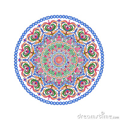 Flower Mandalas. Oriental decorative pattern illustration. Islam, Arabic, Indian, turkish, pakistan, chinese, ottoman motifs. Vector Illustration