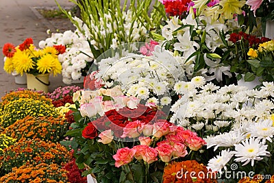 Flower market Stock Photo