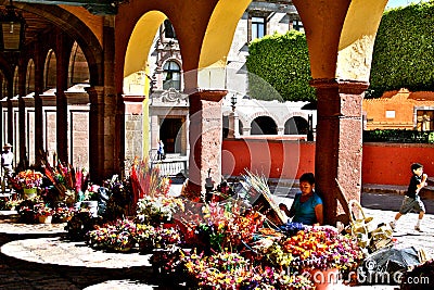 Flower Market, Mexico Editorial Stock Photo