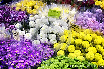 Flower Market in Taipei - Taiwan Stock Photo