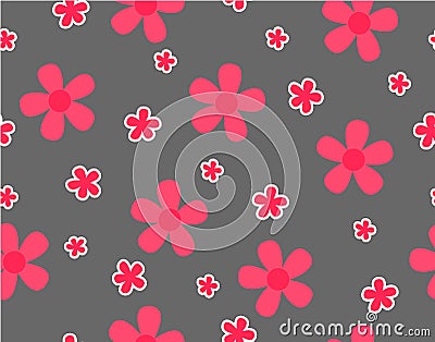 Flower and mini size flower on gray Vector Illustration