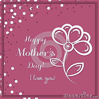 Flower Mothers Day Pink Vector Illustration