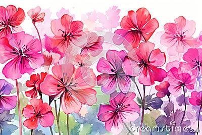 Flower nature watercolor illustration background spring wallpaper painting blossom floral drawing plant Stock Photo