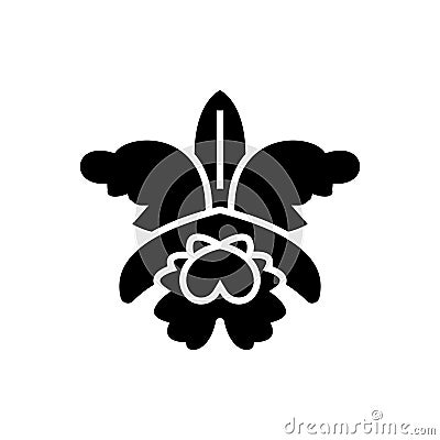 Flower - orchid icon, vector illustration, black sign on isolated background Vector Illustration