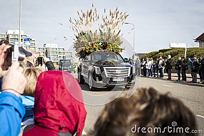 The Flower Parade in the Netherlands at springtime. Editorial Stock Photo