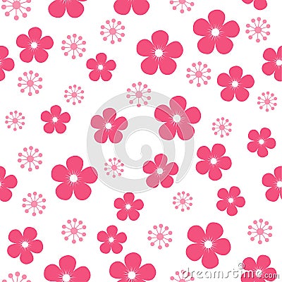 Flower pattern.Red flower vector background Vector Illustration