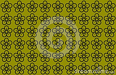 Flower Pattern with Yellow Background. Petals Design spread over clear background. Use Articles, Printing, Illustration, Stock Photo