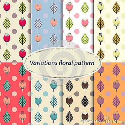 Flower patterns set Vector Illustration