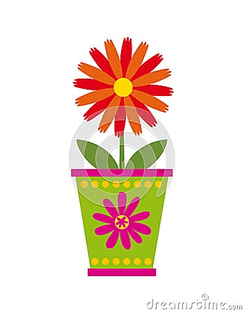 Flower in a pot icon Vector Illustration