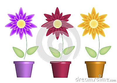 Flower Pots Stock Photo