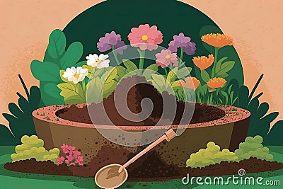 Flower, potting Soil, Generative AI. Stock Photo