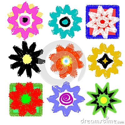 Flower Power Pop Art Mix Stock Photo