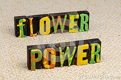 Flower power retro happy hippie hipster peace love festival Stock Photo
