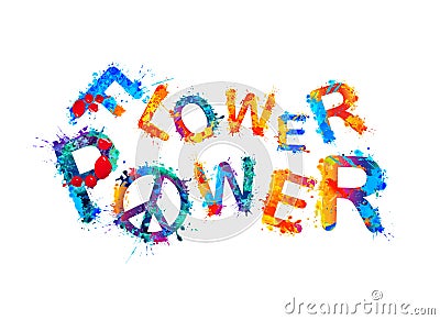 Flower power. Splash paint Vector Illustration