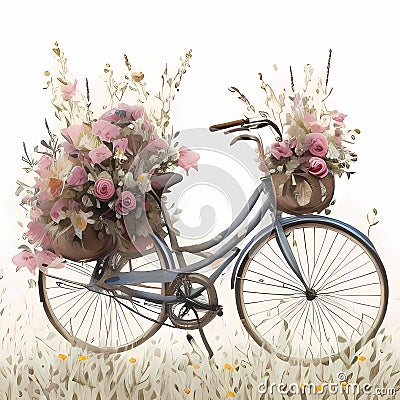 Flower Power Vintage Bicycle Stock Photo