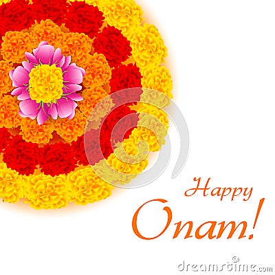 Flower Rangoli for Onam Vector Illustration