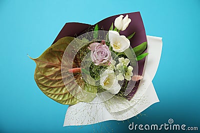 Flower romance bouquet, beauty background Stock Photo