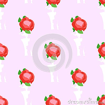Flower rose buds seamless vector pattern Vector Illustration